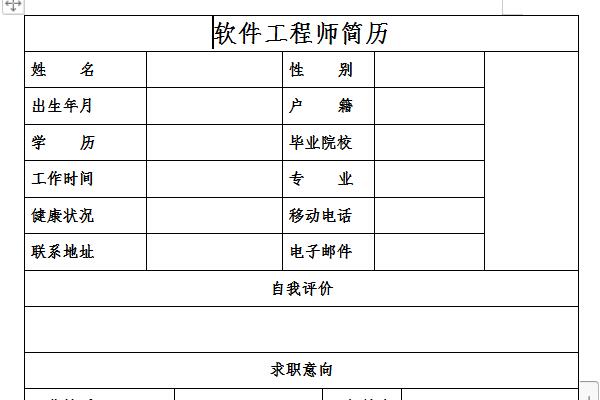 软件测试工程师简历模板截图