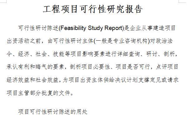 工程项目可行性研究报告截图