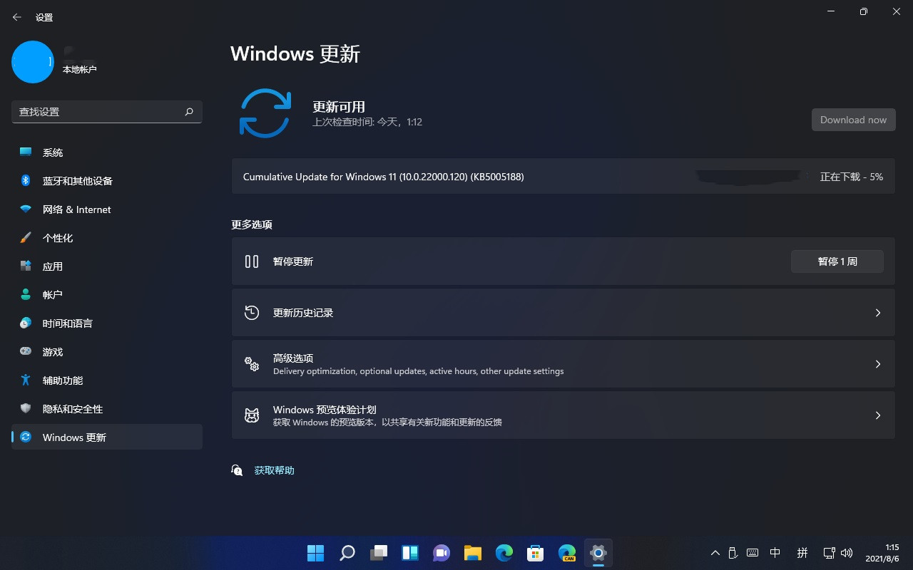 Windows11 Build 22000.120?专业版系统截图