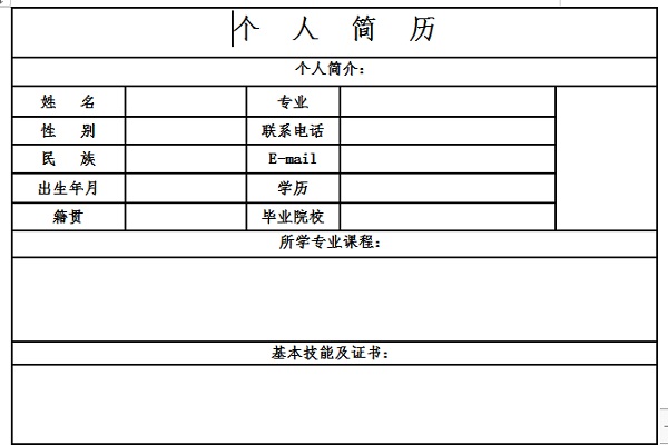 正规个人简历截图