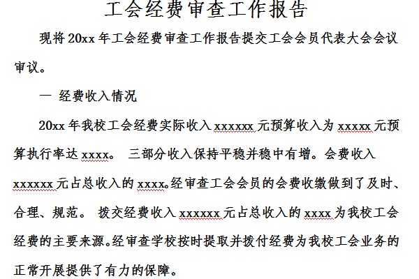 工会经费审查委员会工作报告截图