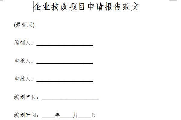 技改项目申请报告截图