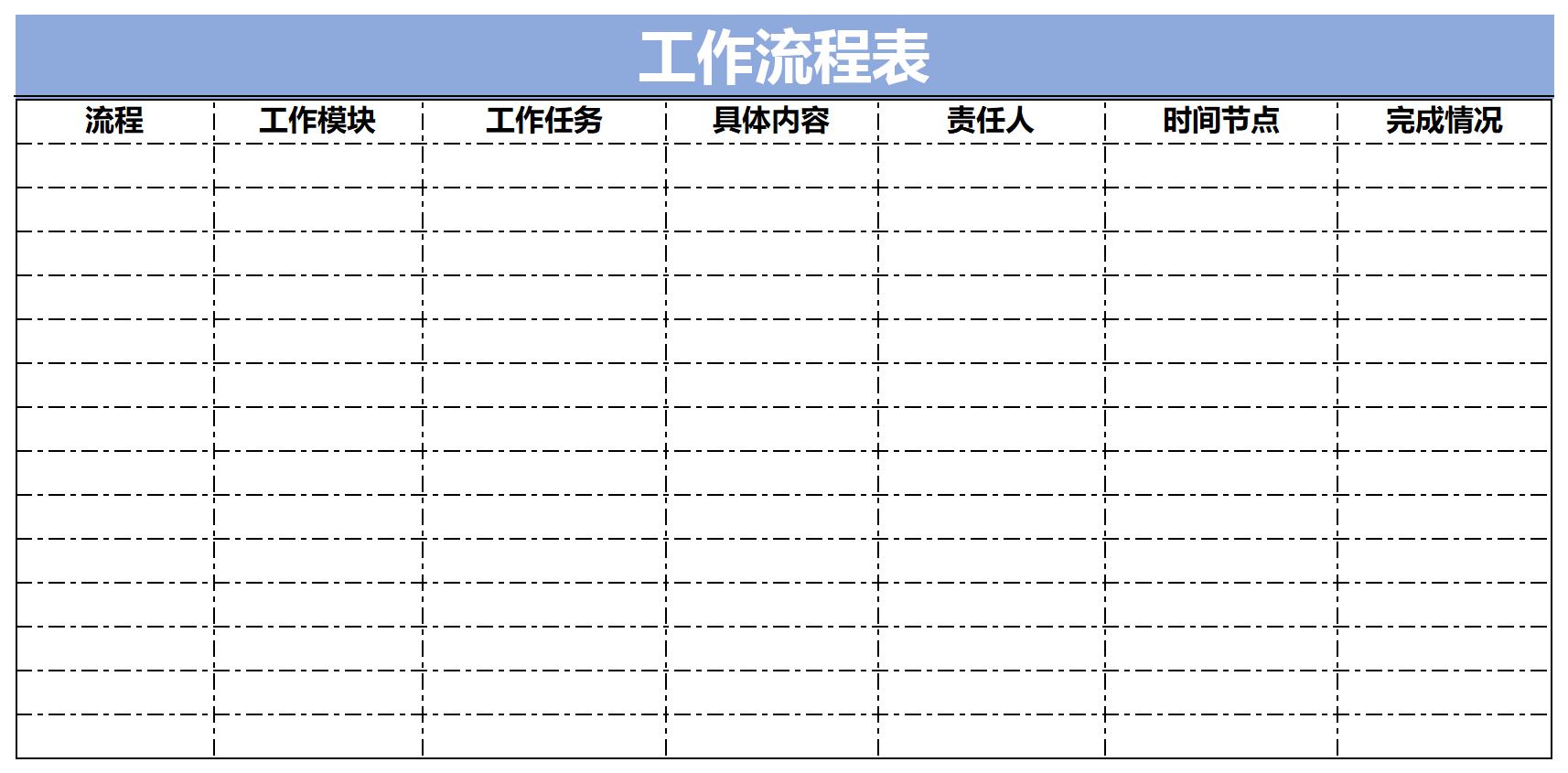 工作流程表截图