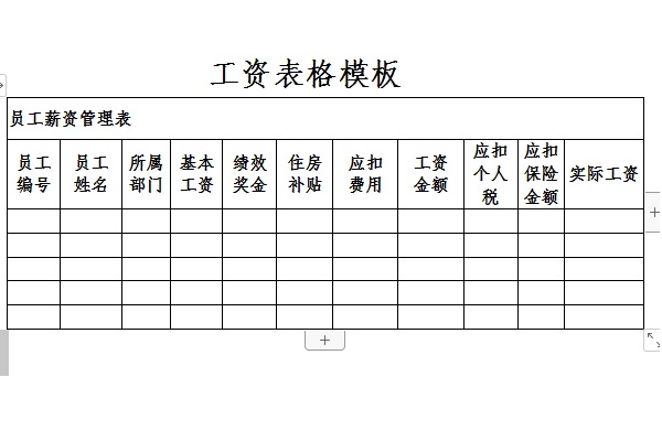 工资计算表格模板截图