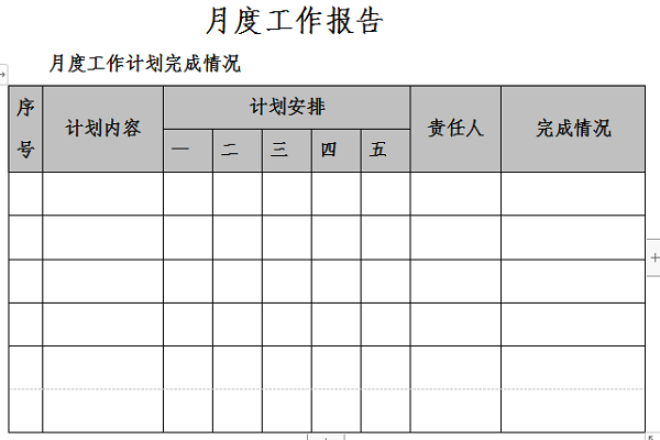 月度工作报告截图