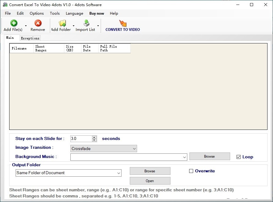 Convert Excel to Video 4dots截图