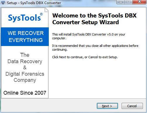 SysTools DBX Converter截图