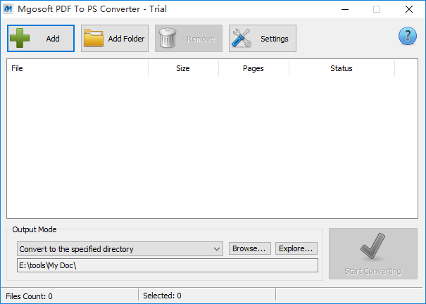 Mgosoft PDF To PS Converter截图