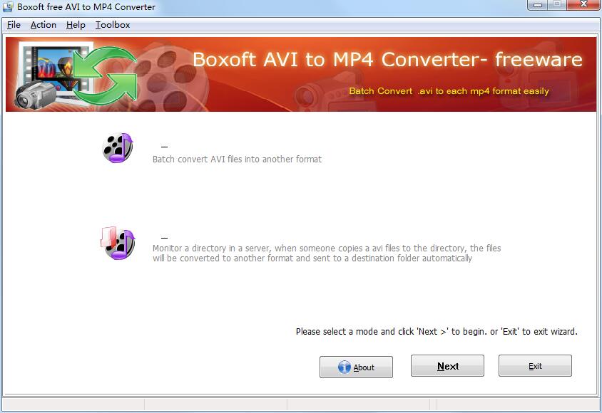 Boxoft free AVI to MP4 Converter截图