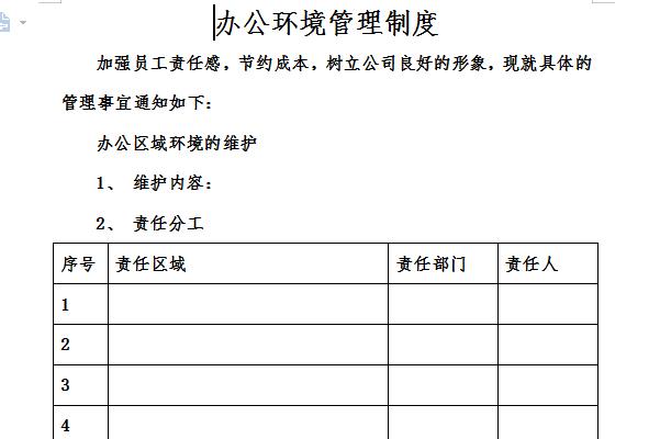 办公环境管理制度截图