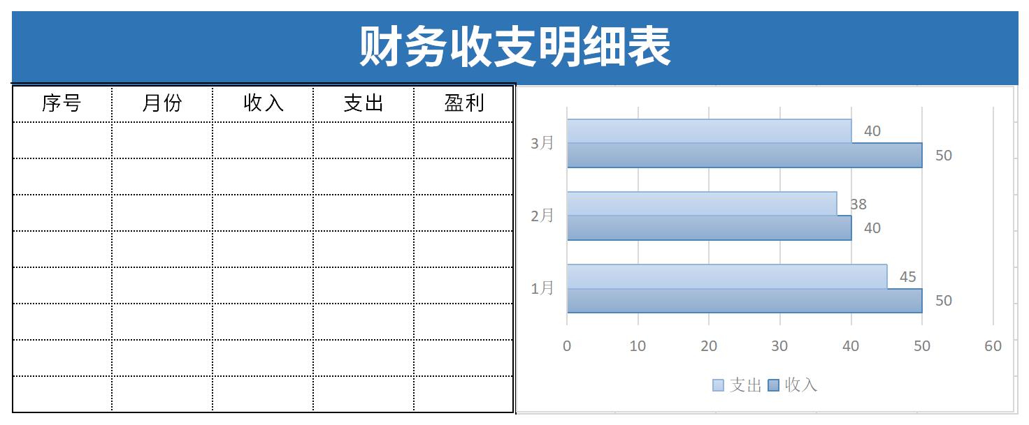 财务收支明细表截图