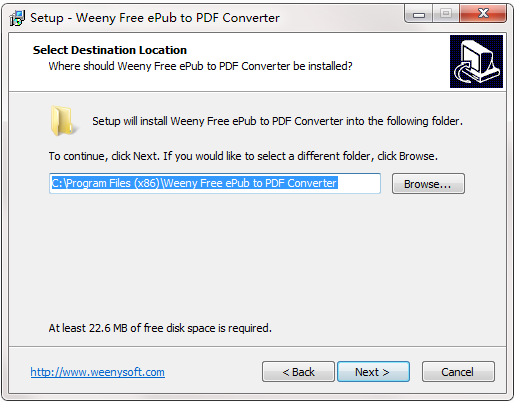 Weeny Free ePub to PDF Converter截图