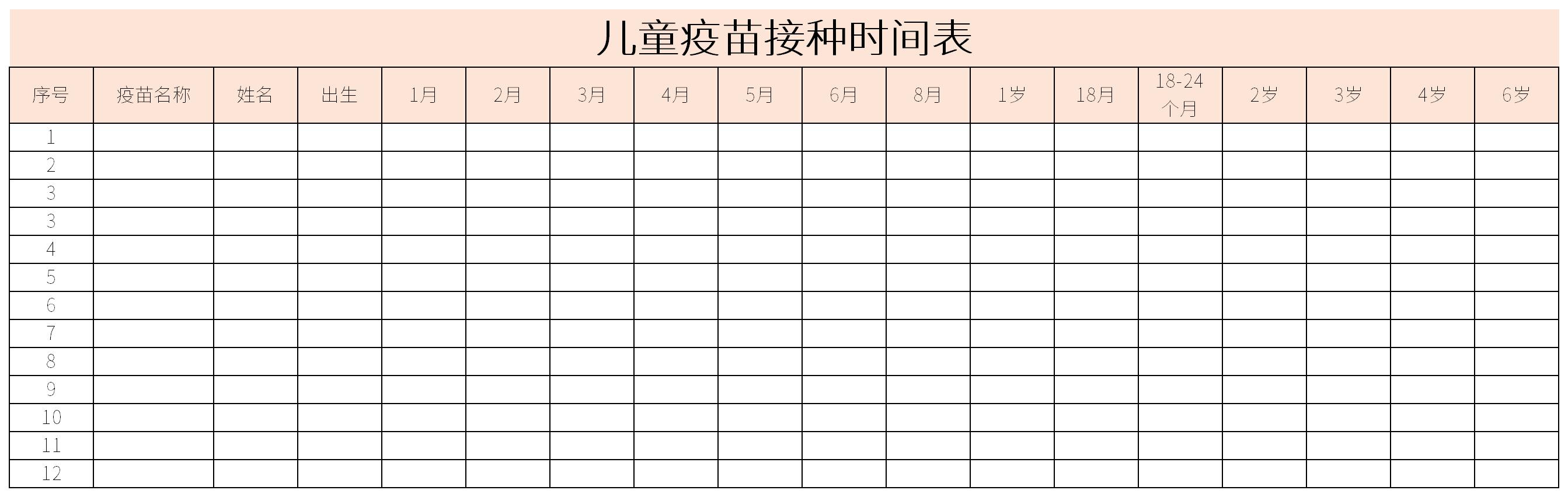 儿童接种疫苗一览表截图