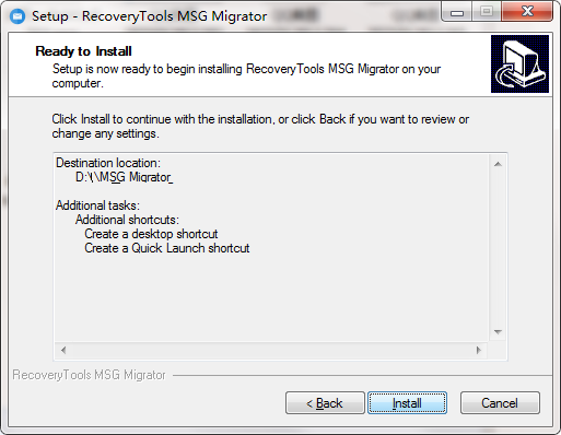 RecoveryTools MSG Migrator截图