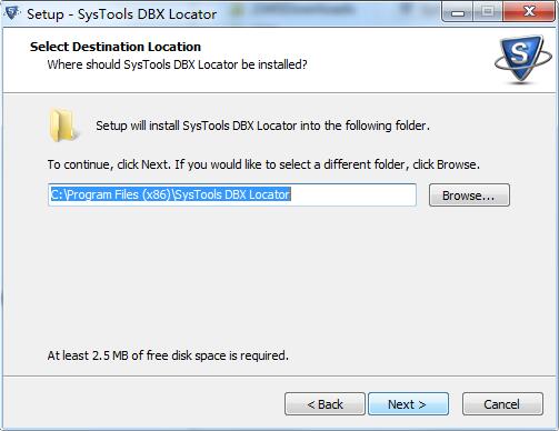 SysTools DBX Locator截图