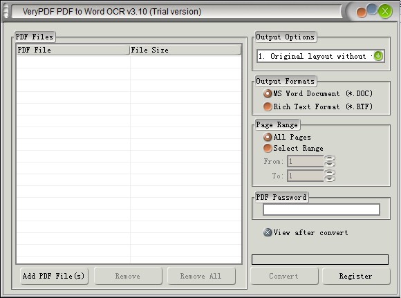 VeryPDF PDF to Word OCR Converter截图