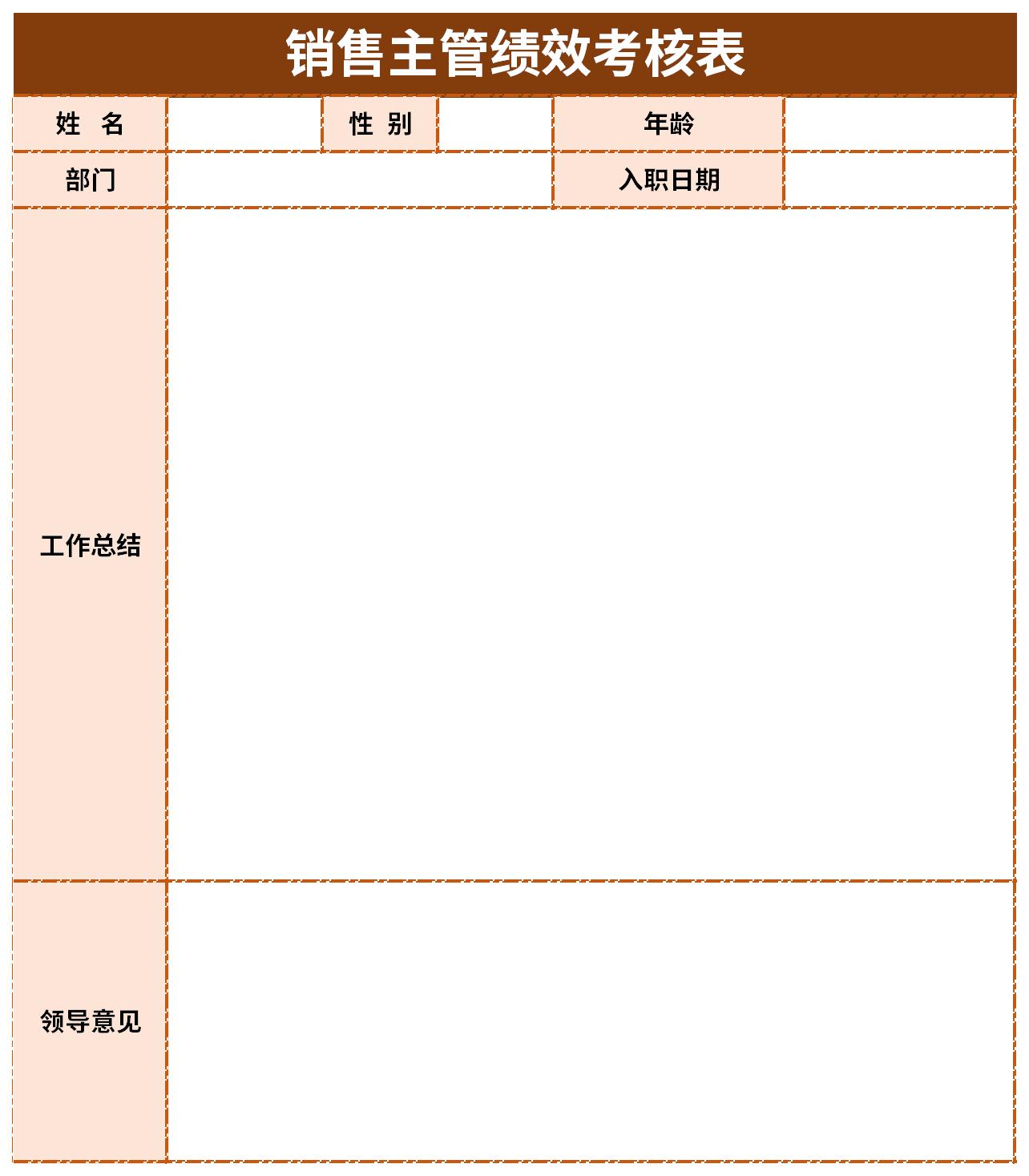 销售主管绩效考核表截图