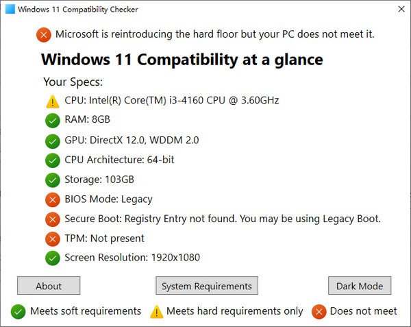 Windows 11 Compatibility Checker(win11升级检测工具)截图