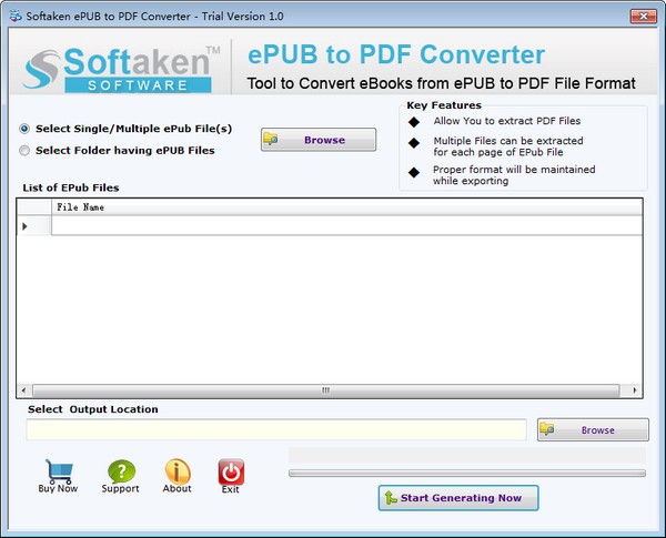 Softaken ePUB to PDF Converter截图