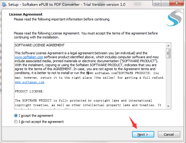 Softaken ePUB to PDF Converter截图