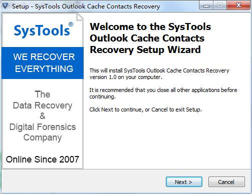 SysTools Outlook Cache Contacts Recovery截图