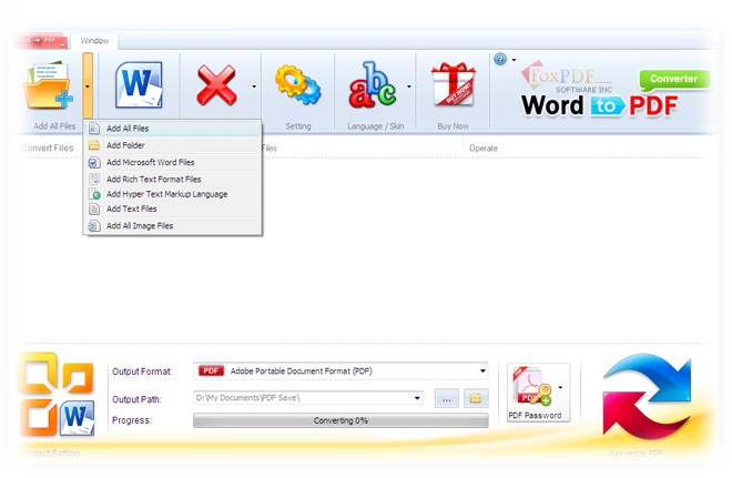 FoxPDF Word to PDF Converter截图