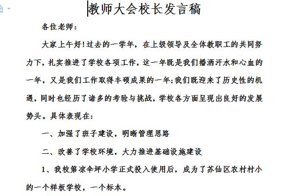 教师大会发言稿截图