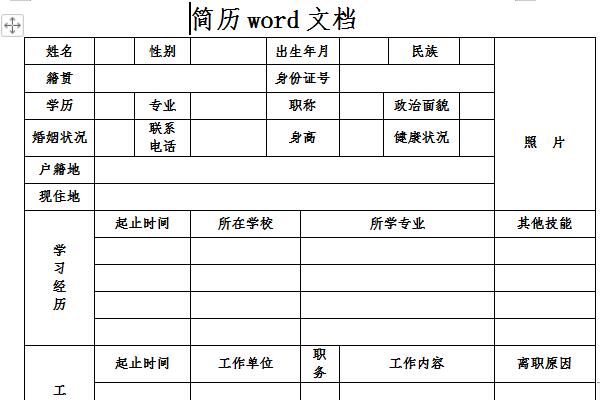 简历word文档截图