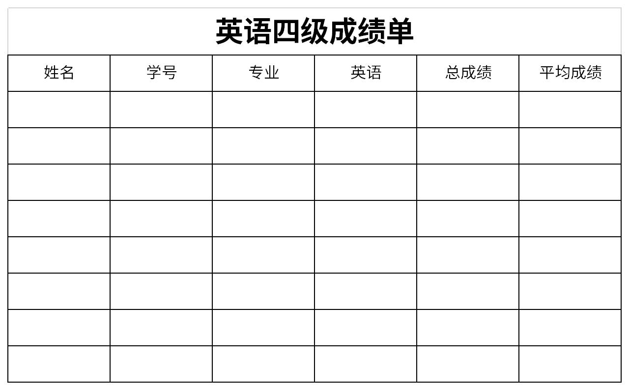 英语四级成绩单截图