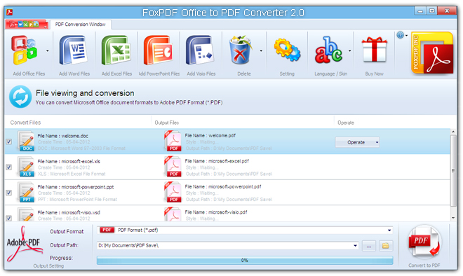 FoxPDF Office to PDF Converter截图