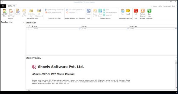 Shoviv Exchange OST Recovery截图