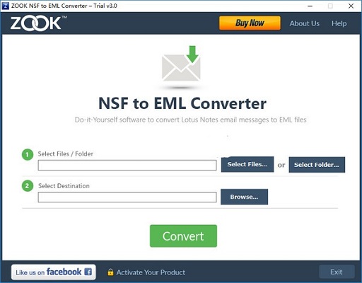 ZOOK NSF to EML Converter截图