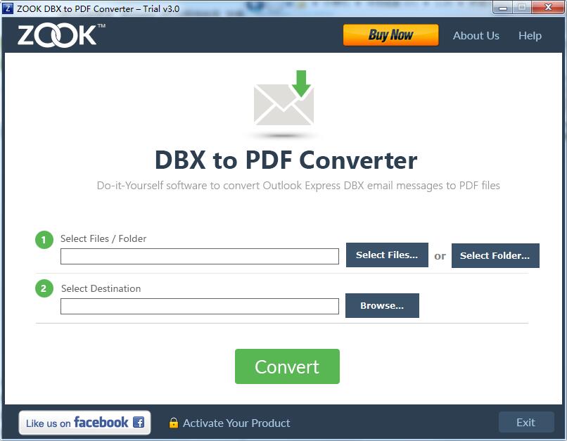 ZOOK DBX to PDF Converter截图