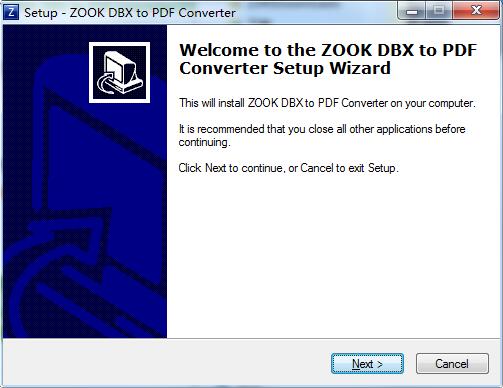 ZOOK DBX to PDF Converter截图