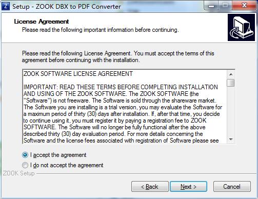 ZOOK DBX to PDF Converter截图