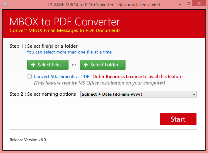 PCVARE MBOX to PDF Converter截图