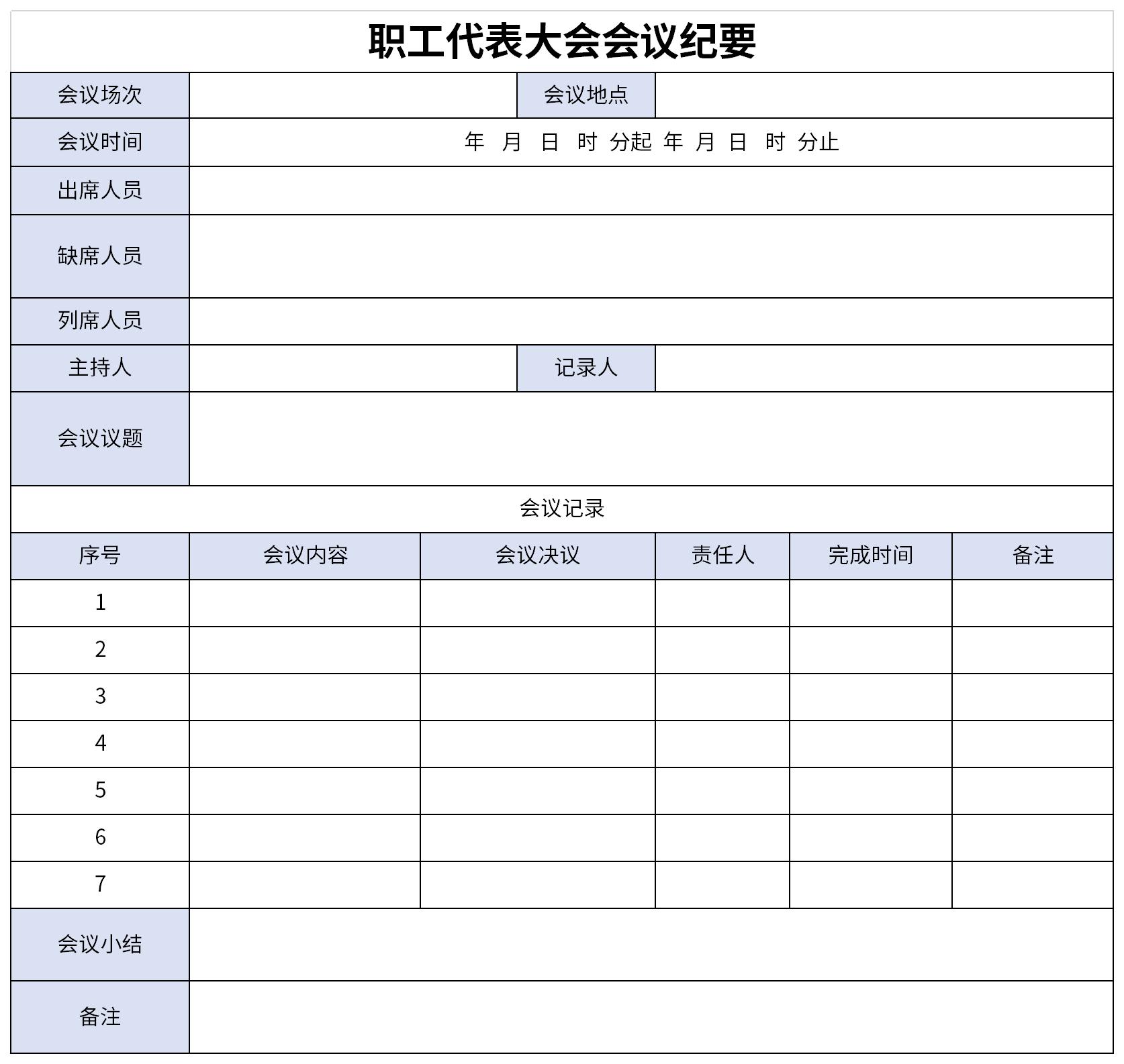 职工代表大会会议纪要截图