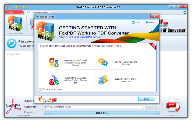 FoxPDF Works to PDF Converter截图