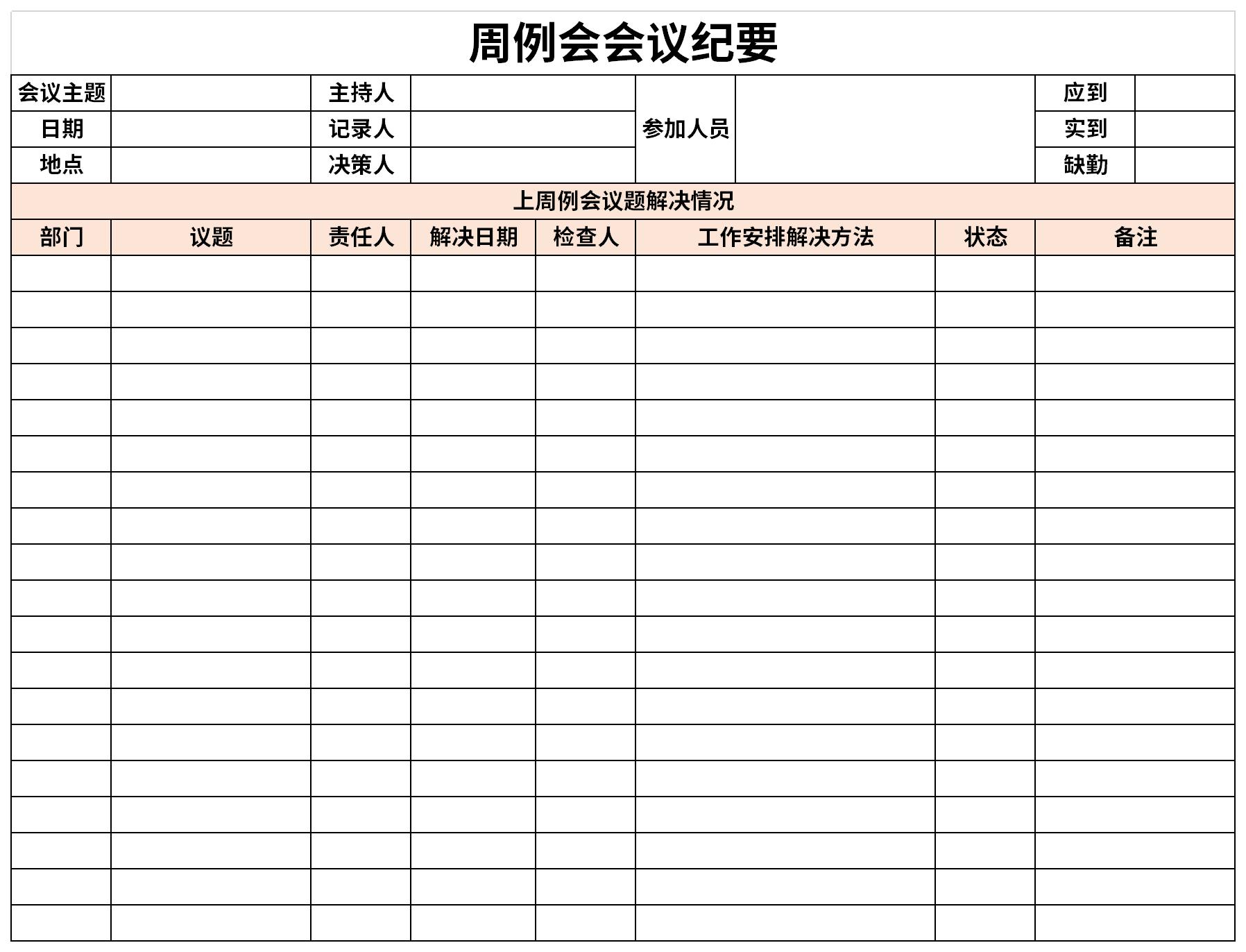 周例会会议纪要截图