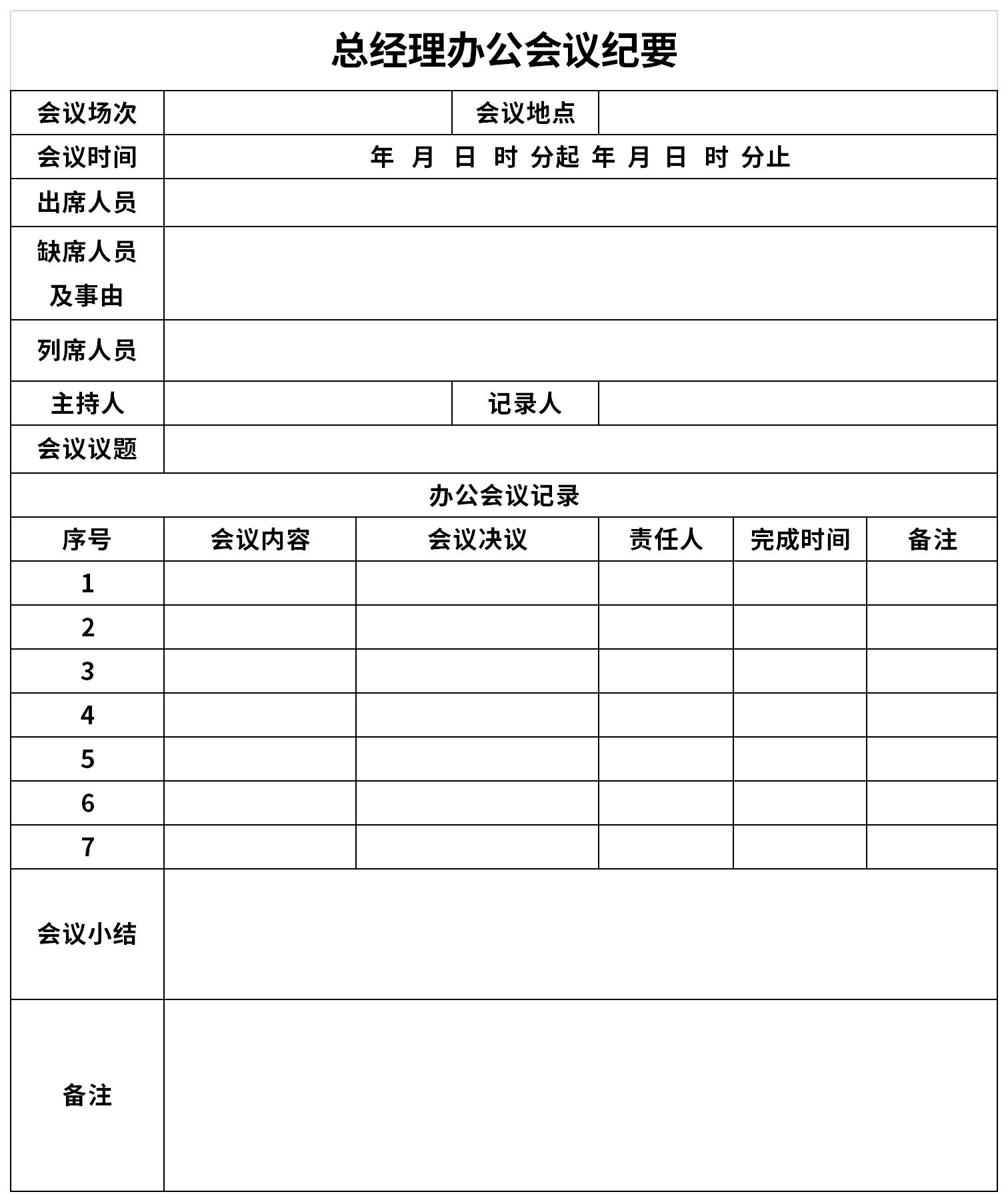 总经理办公会议纪要截图