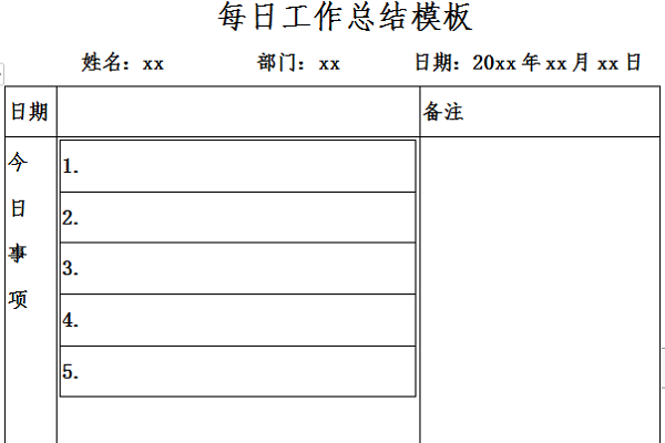 每日工作总结模板截图