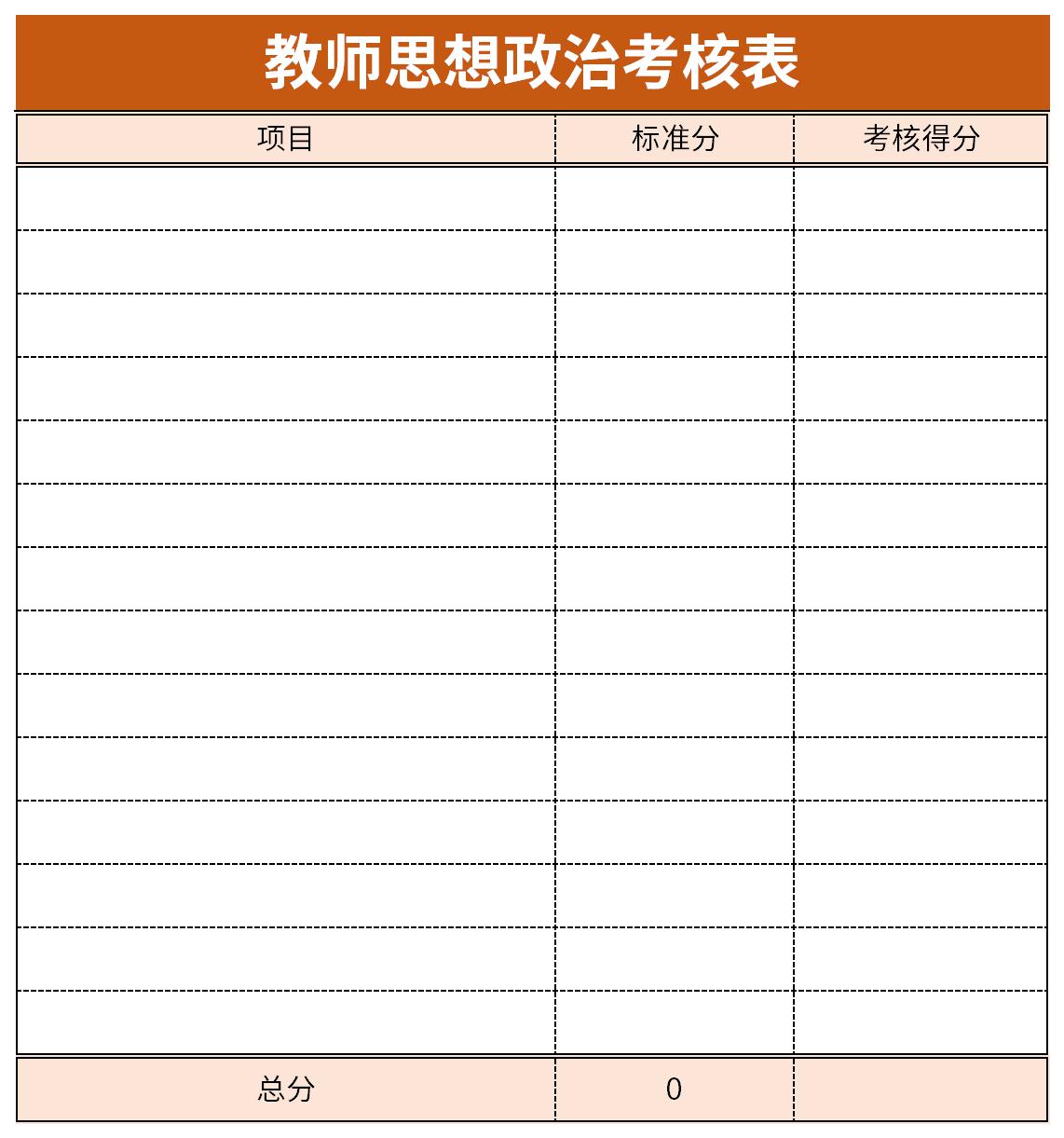 教师年度考核表思想政治表现截图