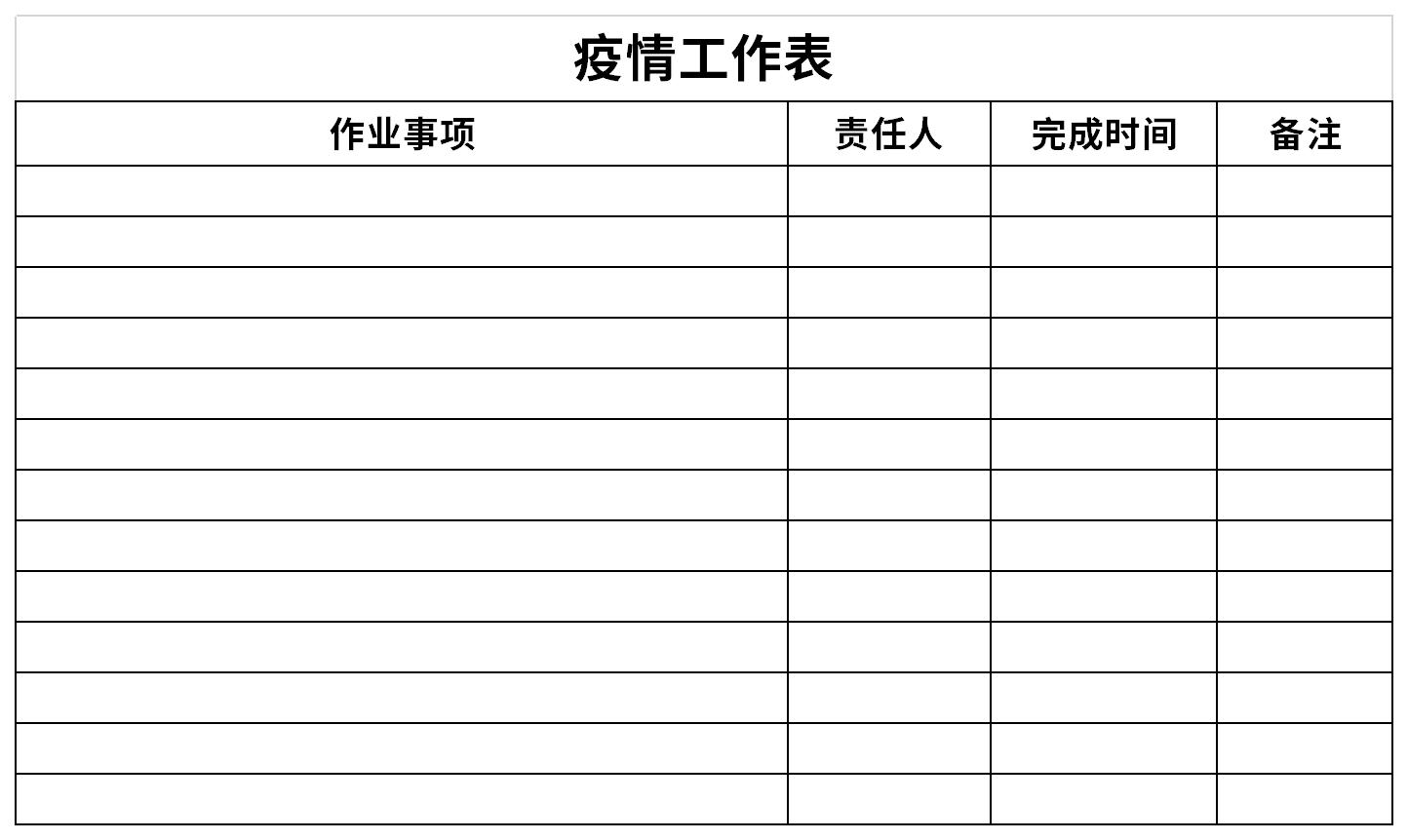 疫情工作表截图