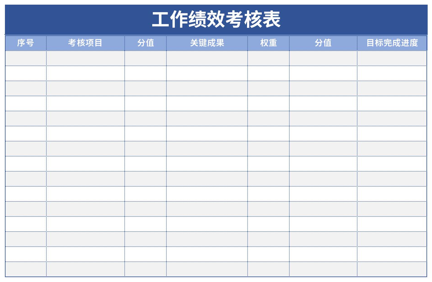 工作绩效考核表截图