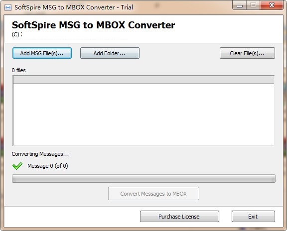 SoftSpire MSG to MBOX Converter截图