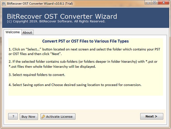 BitRecover OST Converter Wizard截图