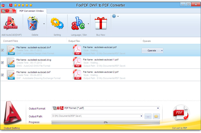 FoxPDF DWF to PDF Converter截图