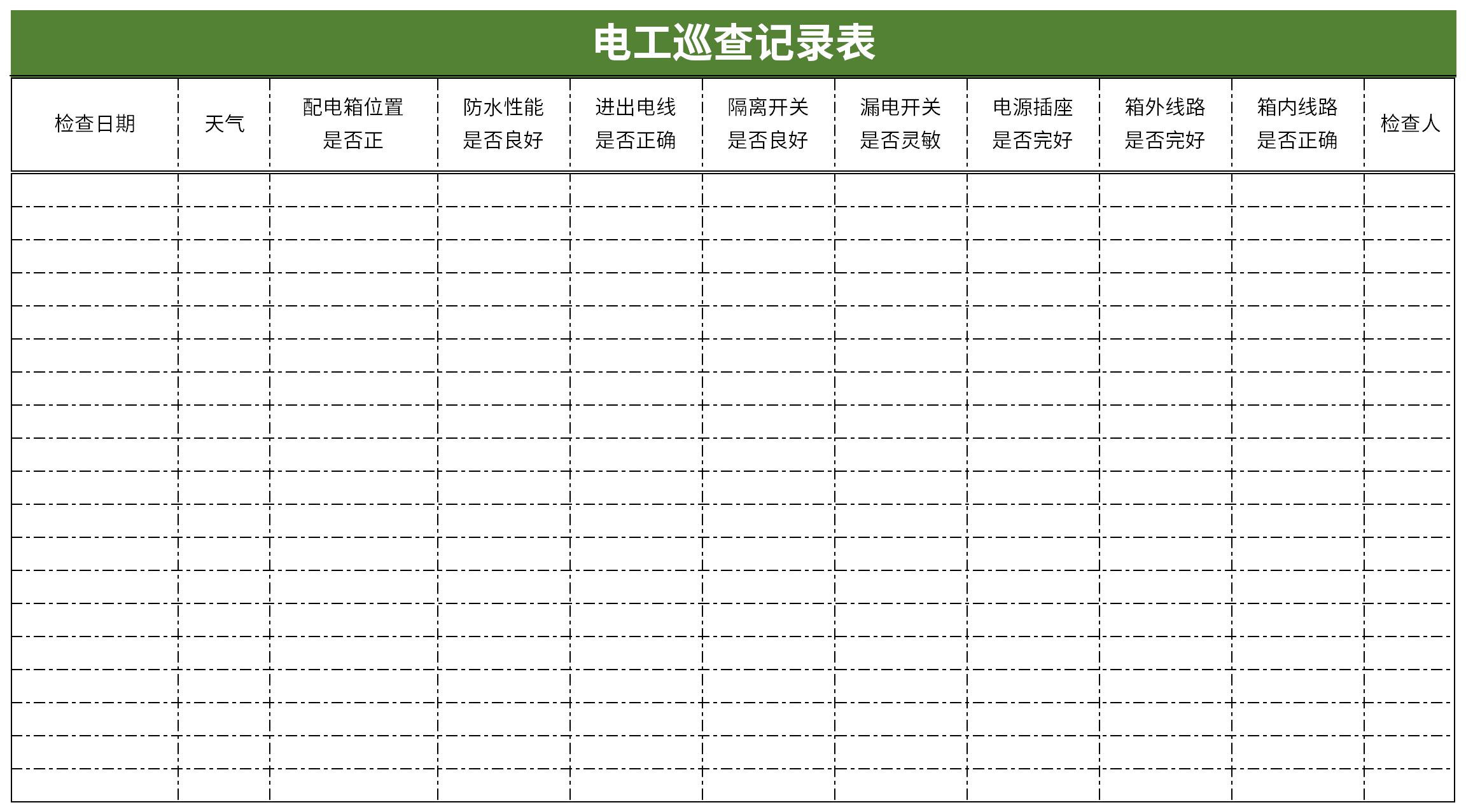 电工巡查记录表截图