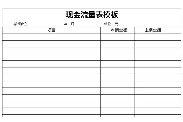 现金流量表格式模板截图