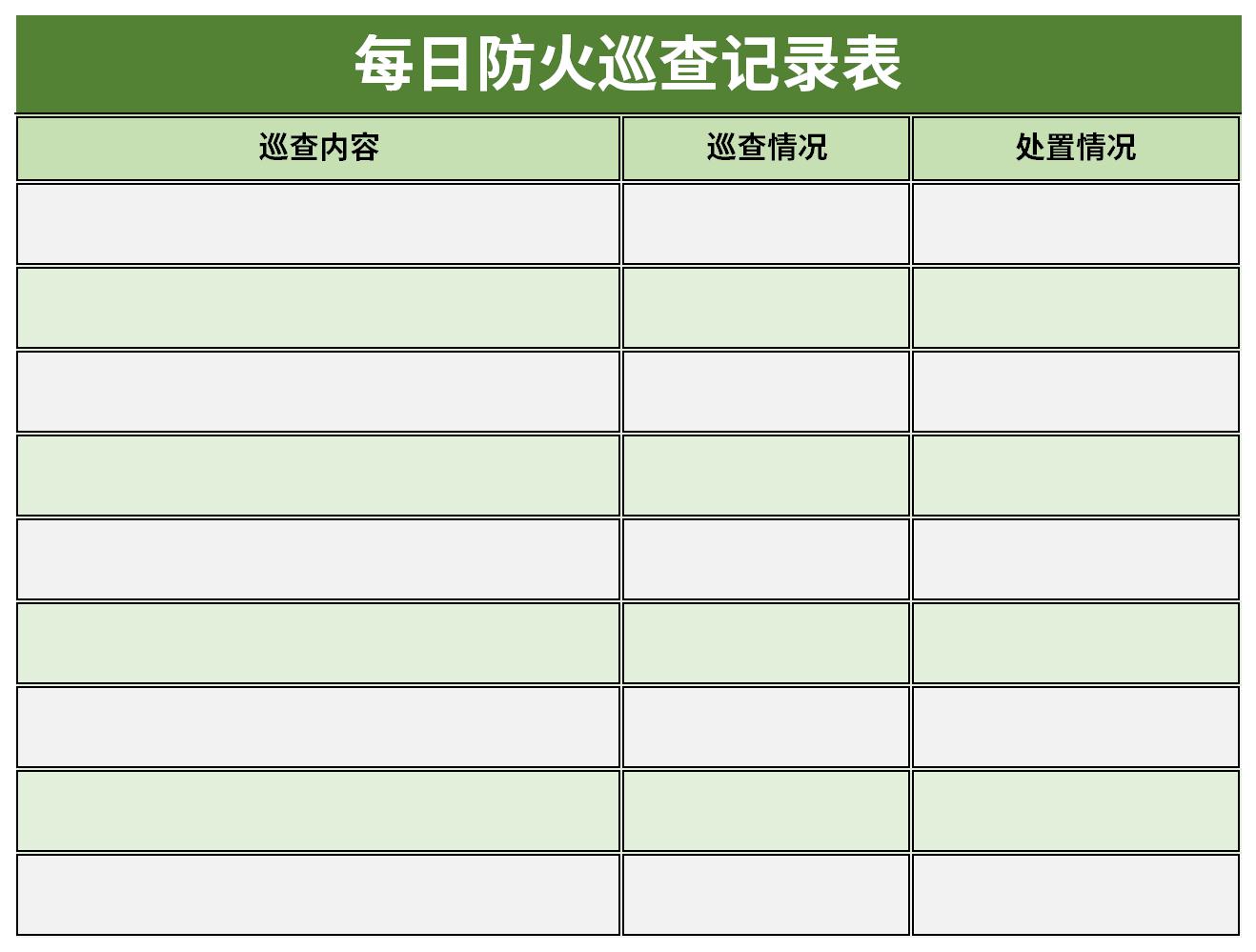 每日防火巡查记录表截图